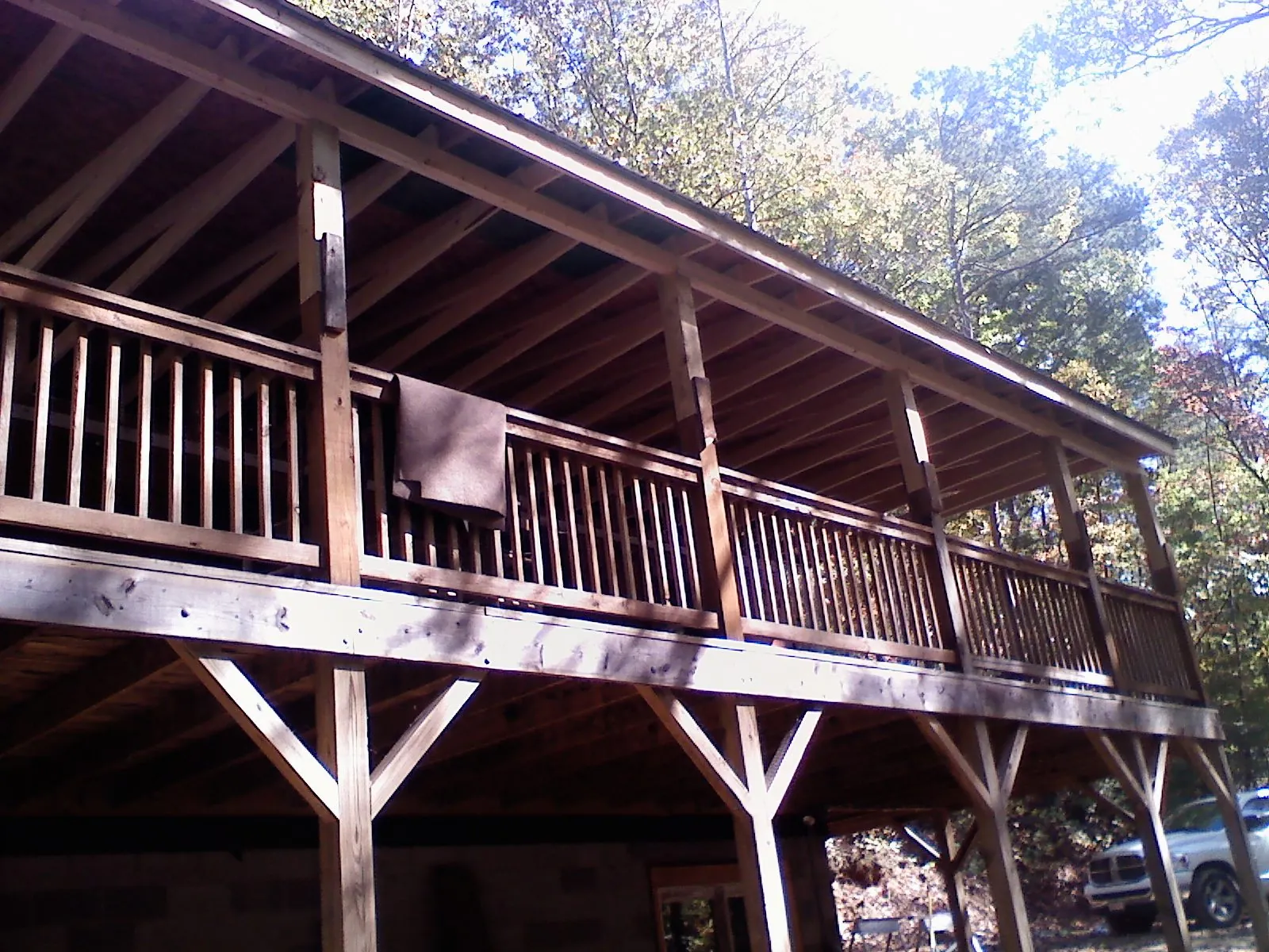 Timber framing under a new elevated porch and deck — Roof Leak Repair in Linwood by Roofing Brothers